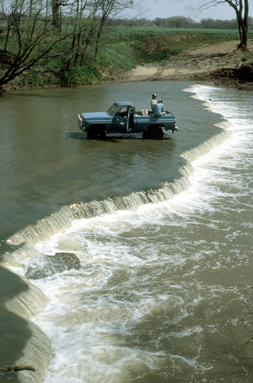 Orso Falls in Chautauqua County is created where 
the Caney River runs over a limestone ledge.