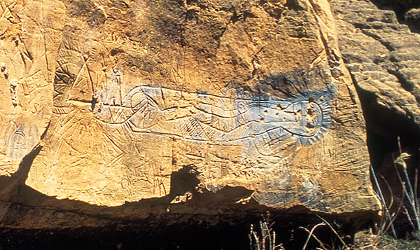 Color photo of a petroglyph from Ellsworth County.