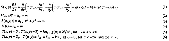 equations 1 through 6