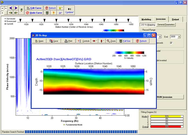 Program dialog box--Automatic Inversion by Monte-Carlo Approach.