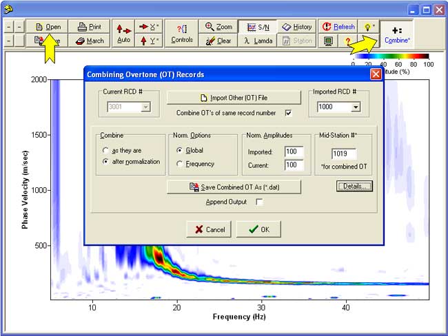 Program dialog box--Combining Active and Passive Dispersion.